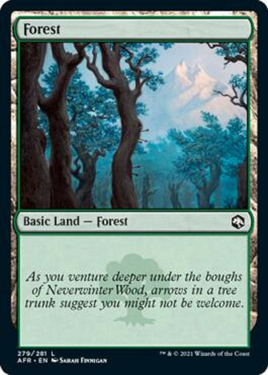 MTG MTG FiveX Forest 279 FOIL Adventures in the Forgotten Realms