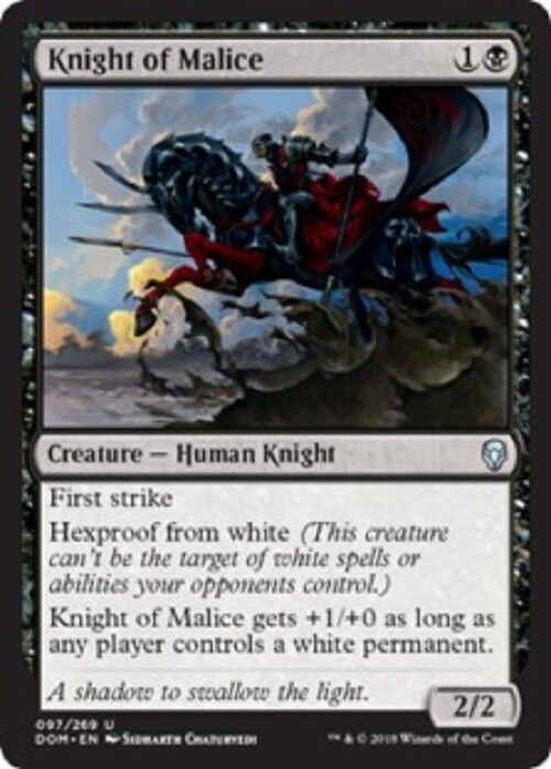 MTG 1x Knight of Malice Dominaria Unplayed card NM  MTG Magic Pauper