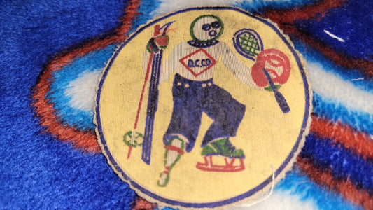 Vintage Shoulder Patche Souvenir D.C.C.O. Multi Winter Sports Hockey Ski Bowling