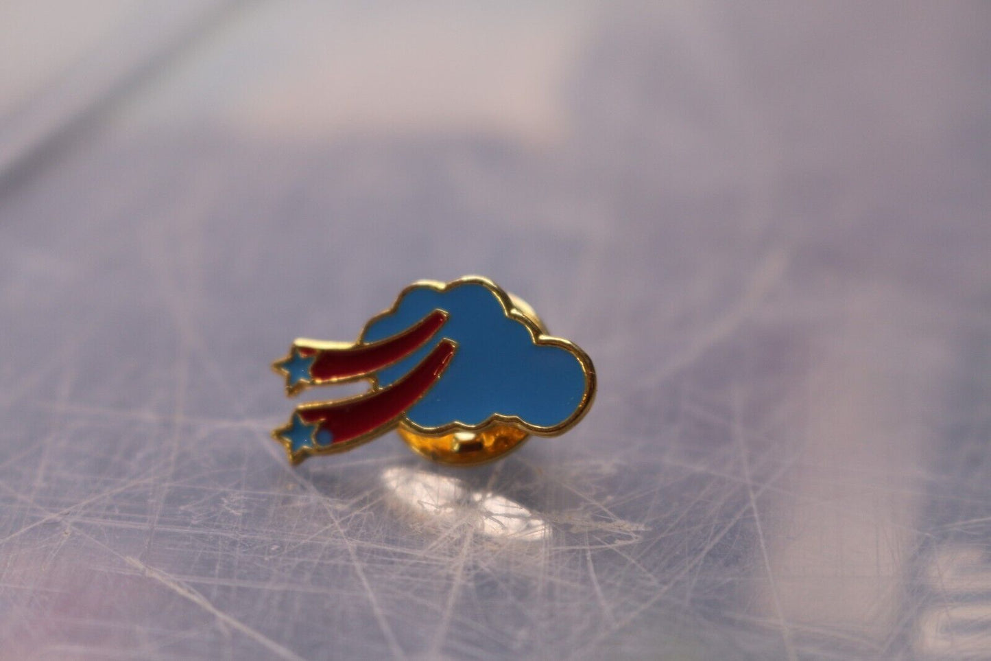 Vintage Trading Pins: Blue Shooting Stars And Cloud Collectible Cute Rainbow
