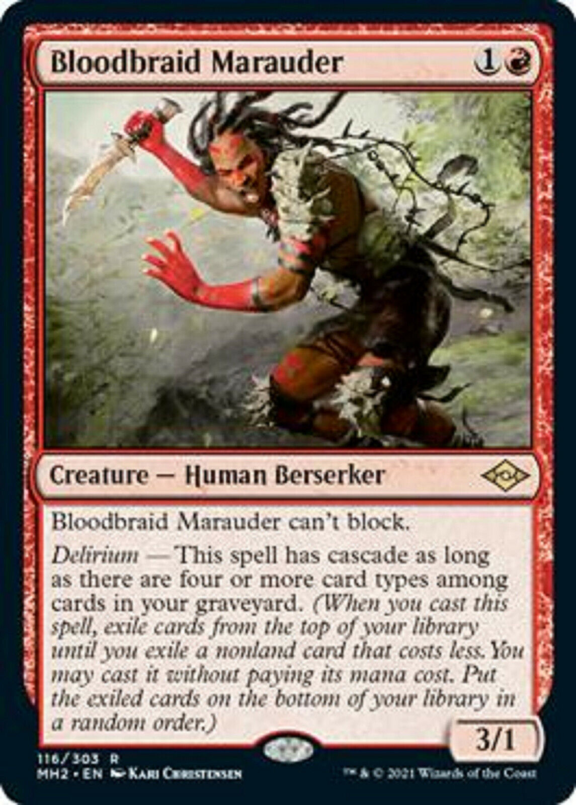 MTG MTG  Bloodbraid Marauder Modern Horizons 2 card Magic The Gathering