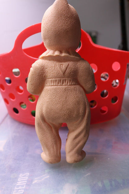 Vintage Rubber Squeak Baby Doll Holding Teddy Bear By Jemlee
