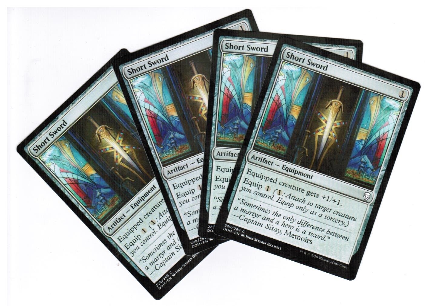 MTG MTG Short Sword Dominaria  X4 4x Magic the GAthering cards