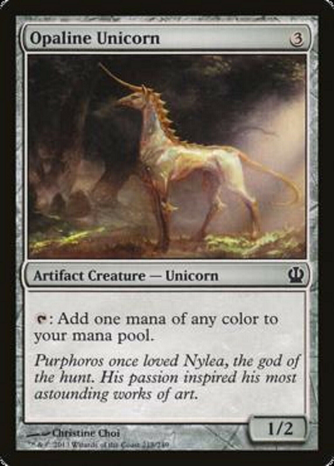 MTG MTG 1x Opaline Unicorn Theros Foil MTG Magic card