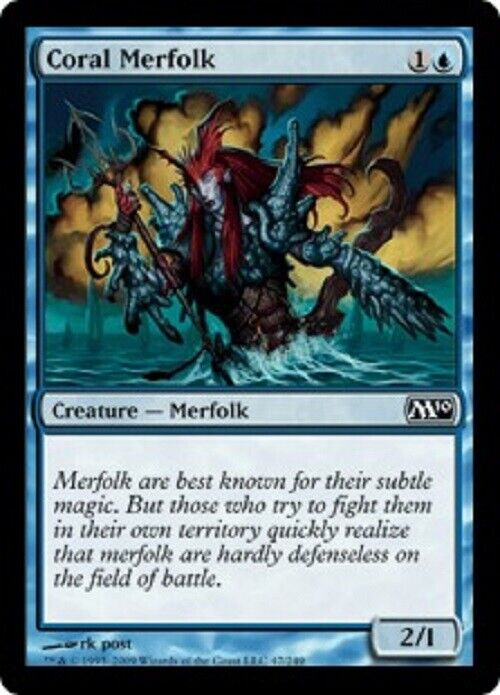 MTG MTG 4x Coral Merfolk M10 Magic 2010 Card Magic The Gathering Pauper