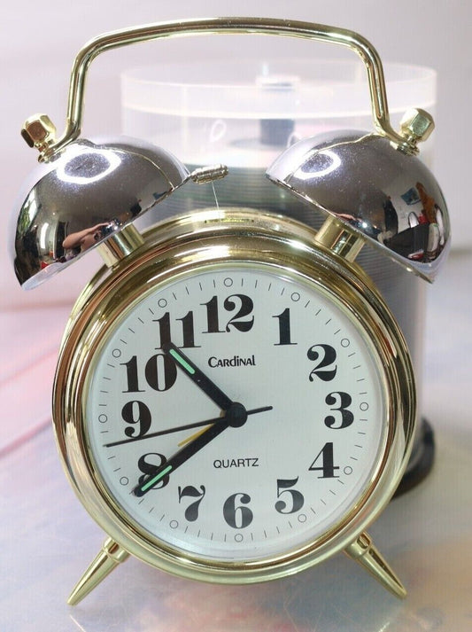Vintage Cardinal Quartz Bell Alarm Clock Batterrie