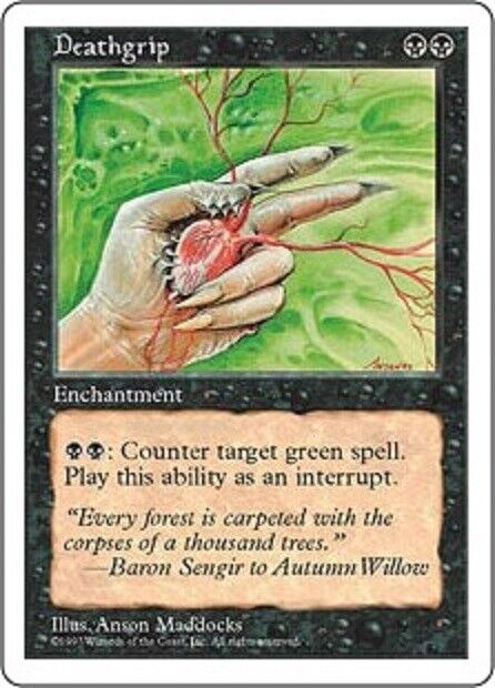 MTG MTG 1x Deathgrip Fifth Edition Card Magic The Gathering