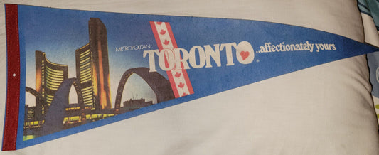 Vtg Banner Pennant Metropolitan Toronto Affectionately Yours25" Souvenir Vintage