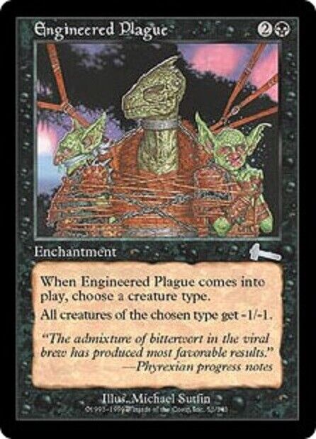 MTG MTG 1xEngineered Plague Urza's Legacy Card Magic The Gathering