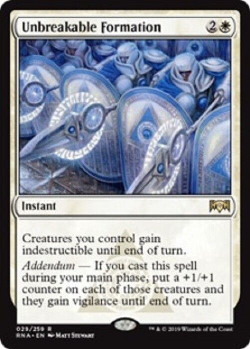 MTG 1x Unbreakable Formation Ravnica Allegiance Unplayed NM  Card rare