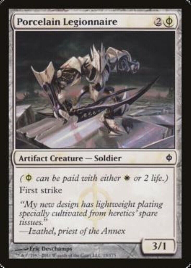 MTG MTG 1x  Porcelain Legionnaire New Phyrexia  Card Magic The Gathering