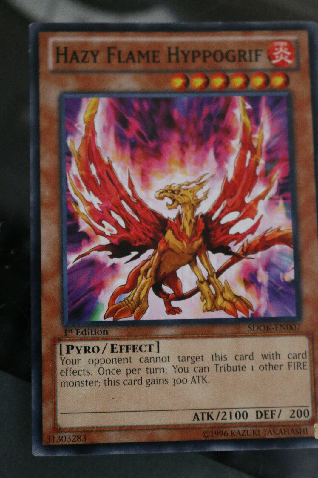 1X Hazy Flame Hyppogrif - Sdok-En007 - Common - 1St Edition Yugioh Card Toy Game