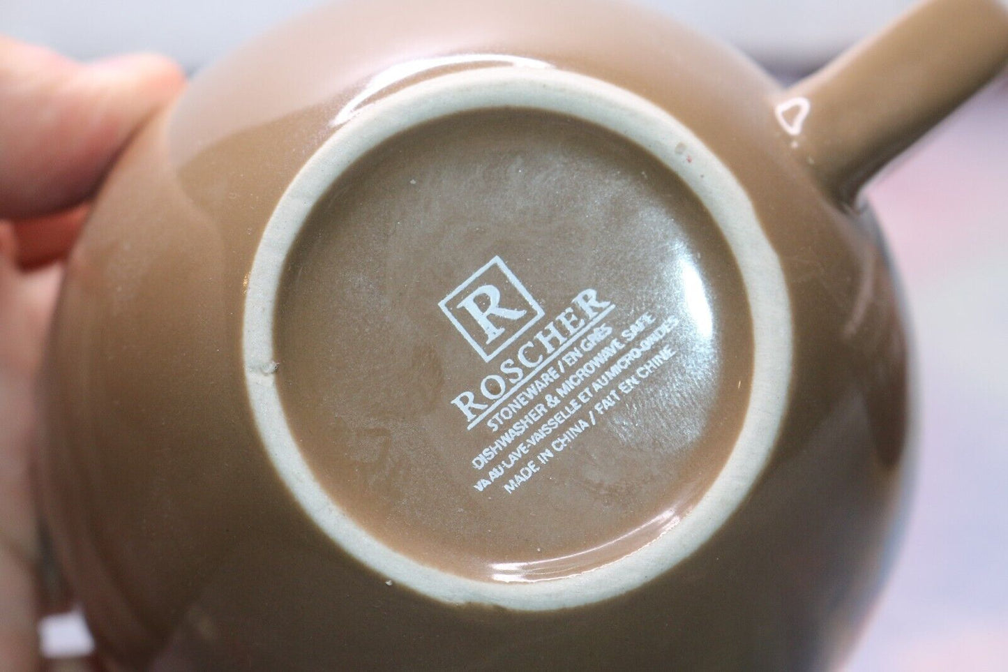 Roscher Stoneware Cappuccino Mug Cup Brown 10 Oz
