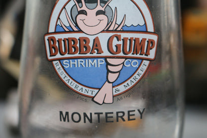 Bubba Gump Shrimp Company Montery Rare Variant Hurricane Glass Clear/Cobalt Blue