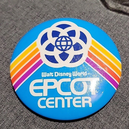 Walt Disney World Epcot Center Macaron Pin Back Buttom Vintage Rare