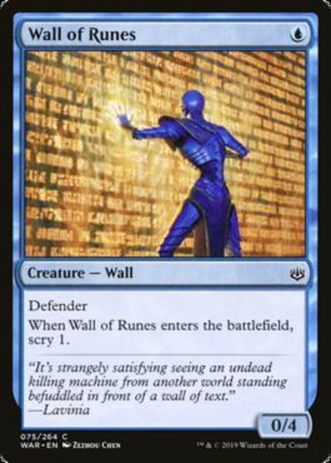 MTG MTG 4x Wall of Runes War of the Spark Cards Magic The Gathering NM