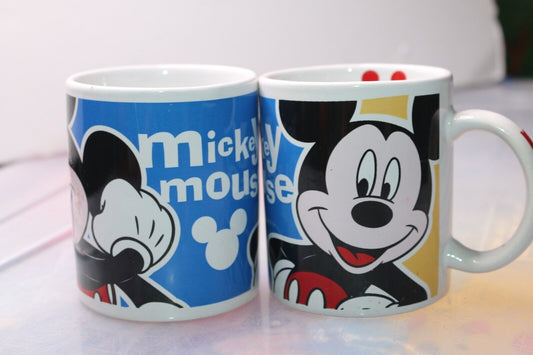 2X Smiling Mickey Mouse Disney Mugs Cup Collectible Cute Breakfast Coffee Tasse