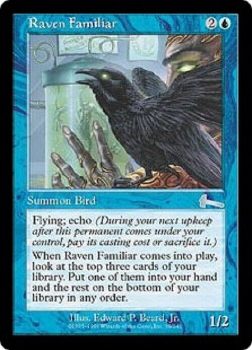 MTG MTG 1x  Raven Familiar UL Urza's Legacy card Magic The Gathering