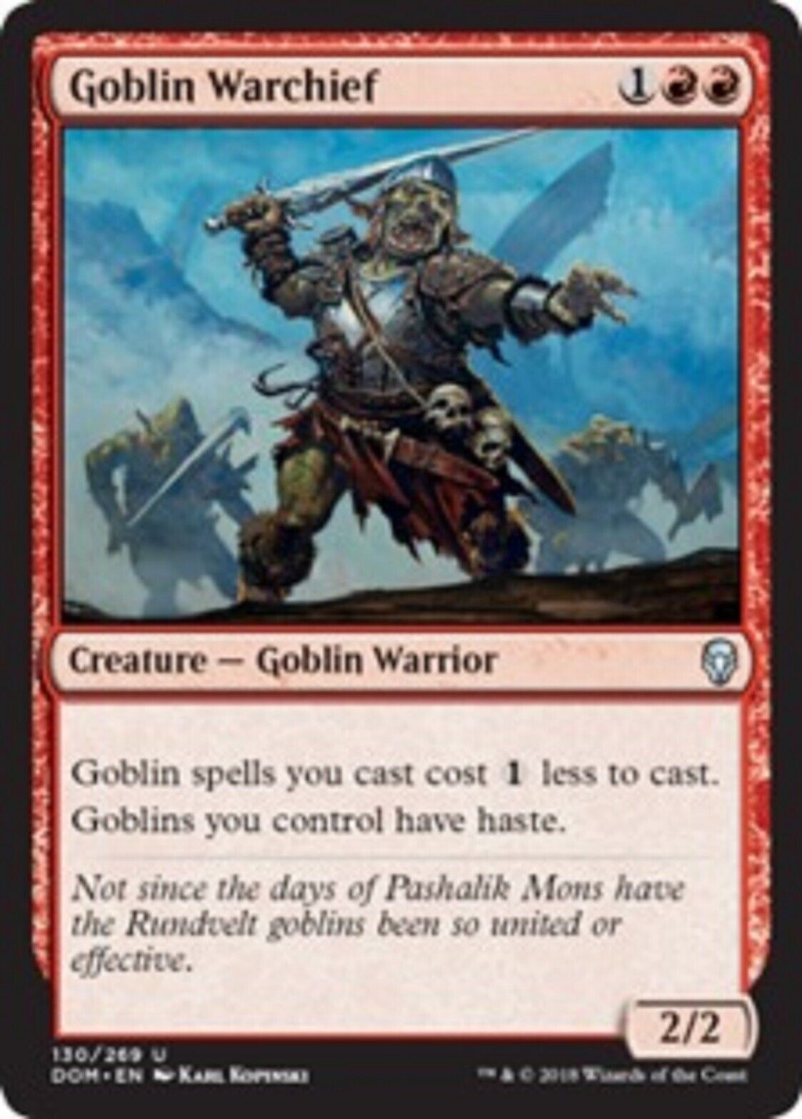 MTG 1x Goblin Warchief Dominaria Magic the Gathering card Uncommun MTG