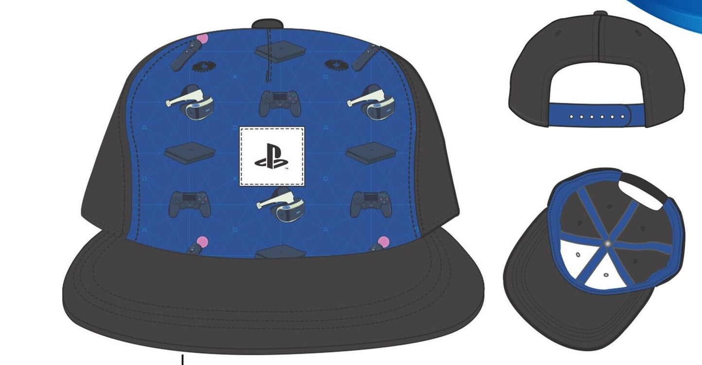 Playstation Logo Patch Youth Flat Bill Snapback Playstation Snapback Youth Cap