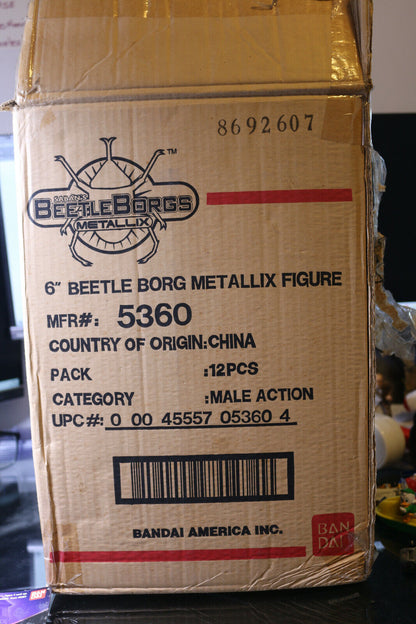 Beetleborgs Metallix Beetle Chromium Gold Bandai Figure Toy W/ Original Box