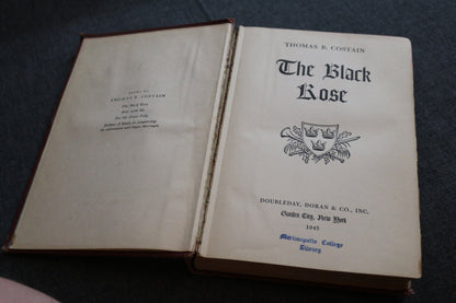 1St Ed Stated 1945 The Black Rose By Thomas B Costain Doubleday Company Vintage