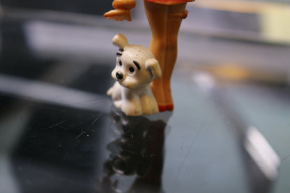 3inch tall Mini Betty boop figure dog Vintage Used with small white dog cutie