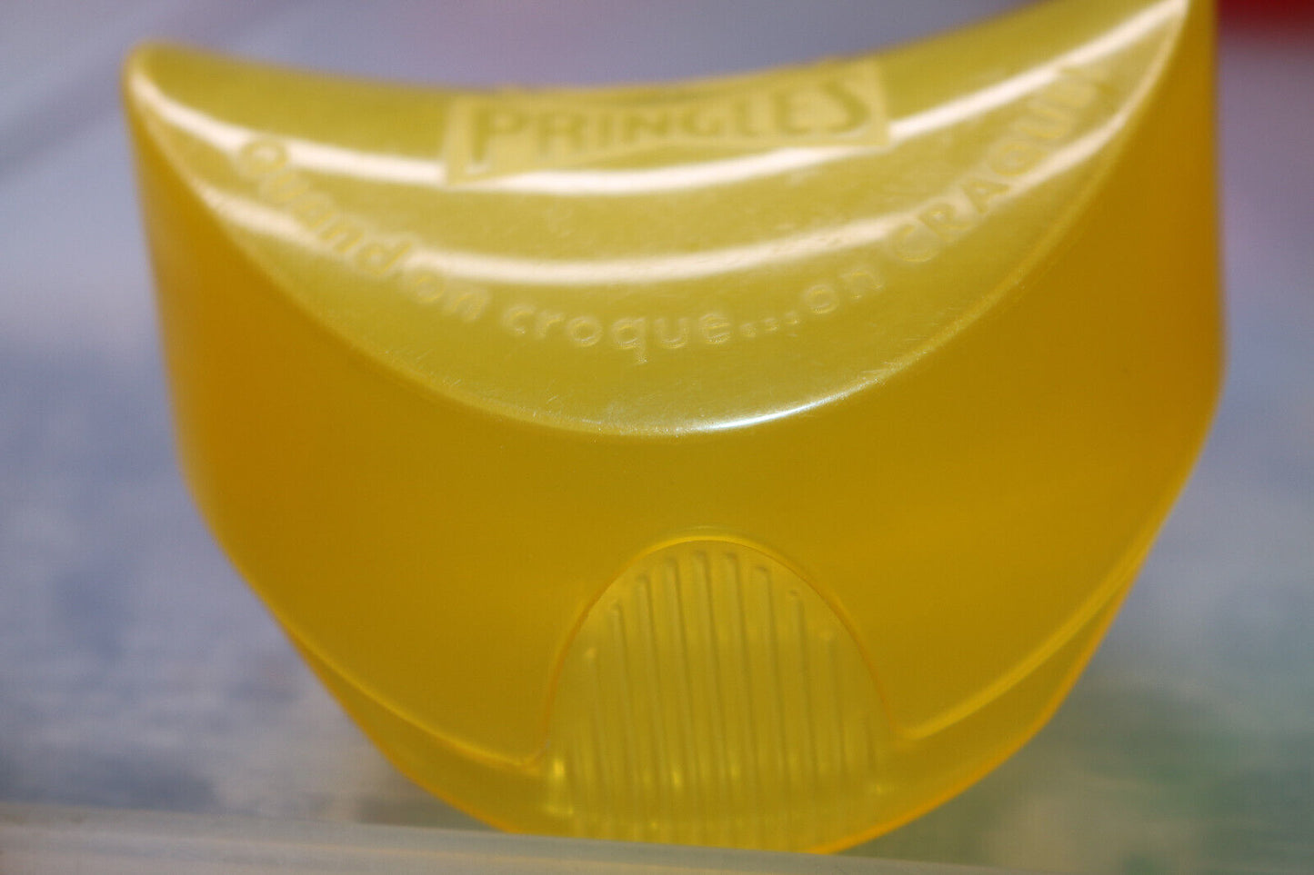 Pringle Potato Chip Holders Container Travel Lunch Box To Go Transparent Yellow