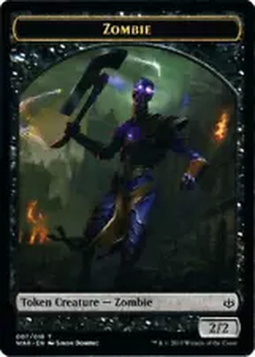 MTG 4X Zombie Token 007/019 New MTG War of the Spark