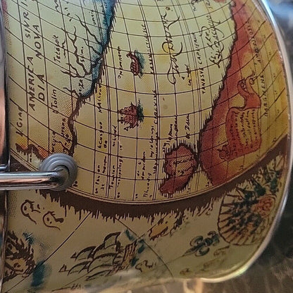 Vintage Ice Bucket With Lid & Handle World Map Types Orbis Terrarvm