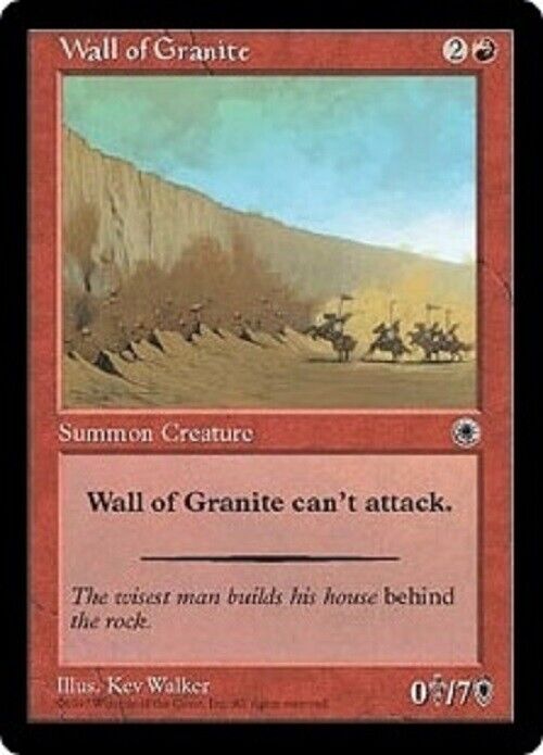 MTG MTG 2x Wall of Granite Portal  Card Magic The Gathering pauper Commander