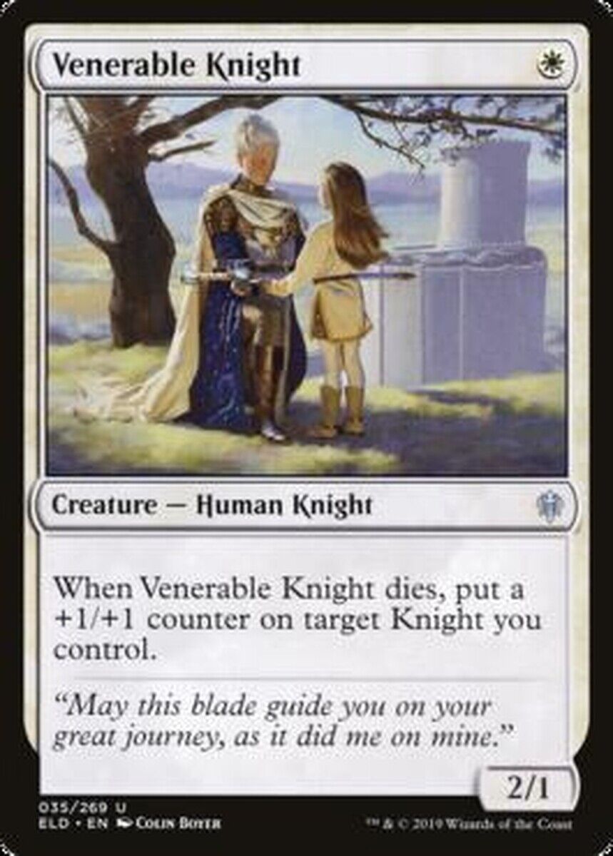 MTG MTG 1x Venerable Knight Throne of Eldraine Foil MTG Magic card