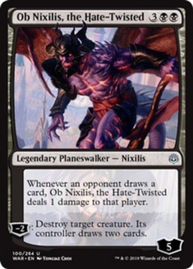 MTG MTG 1x Ob Nixilis, the Hate-Twisted War of the Spark Card Magic The Gathering NM