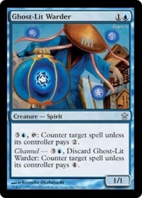 MTG MTG 1x  Ghost-Lit Warder SOK Saviors of Kamigawa  Card Magic The Gathering