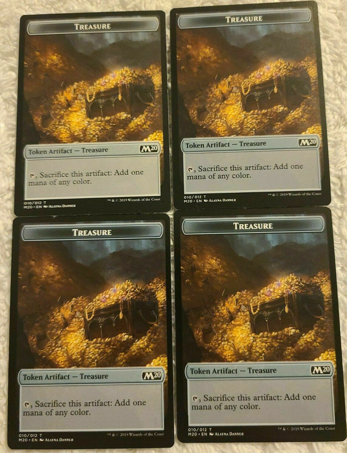 MTG MTG 4x Treasure Token (012/014) Core Set 2020 card Magic The Gathering