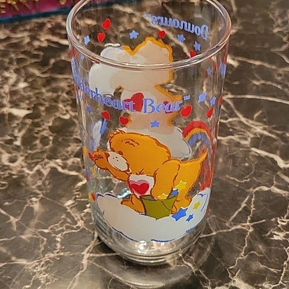 Care Bears Clear Drinking Glass American Greetings Vtg 1984 Tenderheart #1