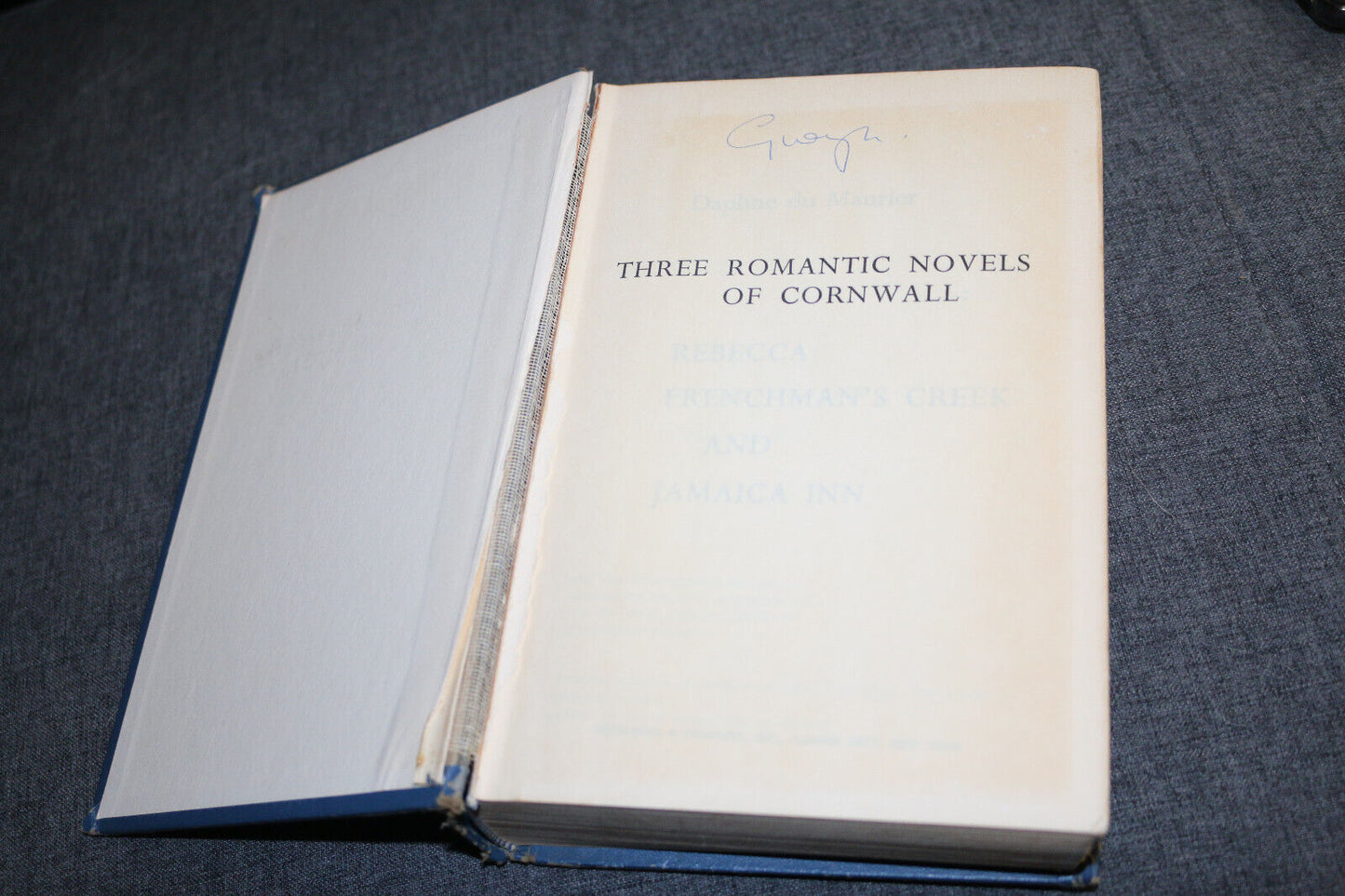 Three Romantic Novels Of Cornwall Daphne Du Maurier Book Antique Hardcover Vtg