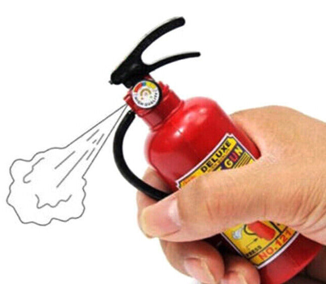 Joke Creative Toy Mini Fire Extinguisher Style Squirt Water Gun ~Wh Sealed