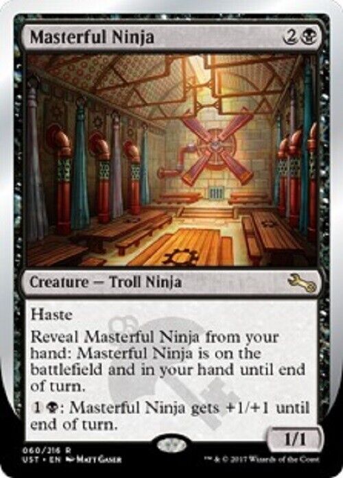 MTG MTG 1x Masterful Ninja Troll rare Unstable Black Card Magic The Gathering