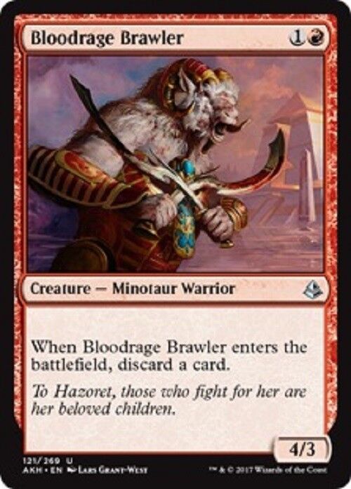 MTG 1x Bloodrage Brawler Amonkhet NM Magic the Gathering card