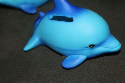 Lot Of 2 Cute Dolphin With Her Baby Coin Piggy Bank Toy Collectible Rare Amazing