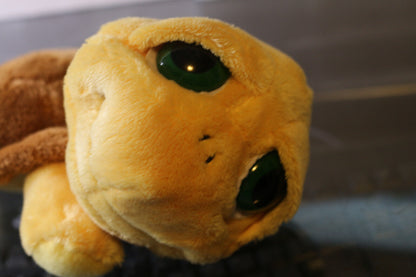 Russ Berrie Li'L Peepers Yellow Turtle Shelly Boa Plush Toy 9" / 22Cm