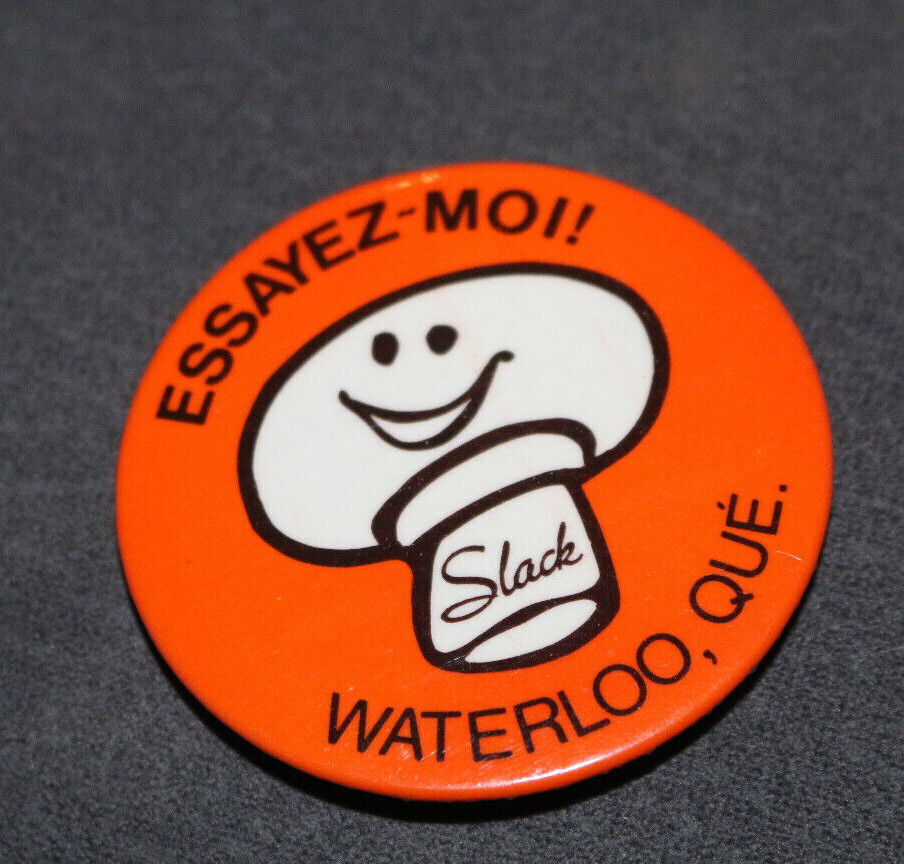 Essayez-Moi! Waterloo Québec Slack Buttons Pin Back Macaron Vintage