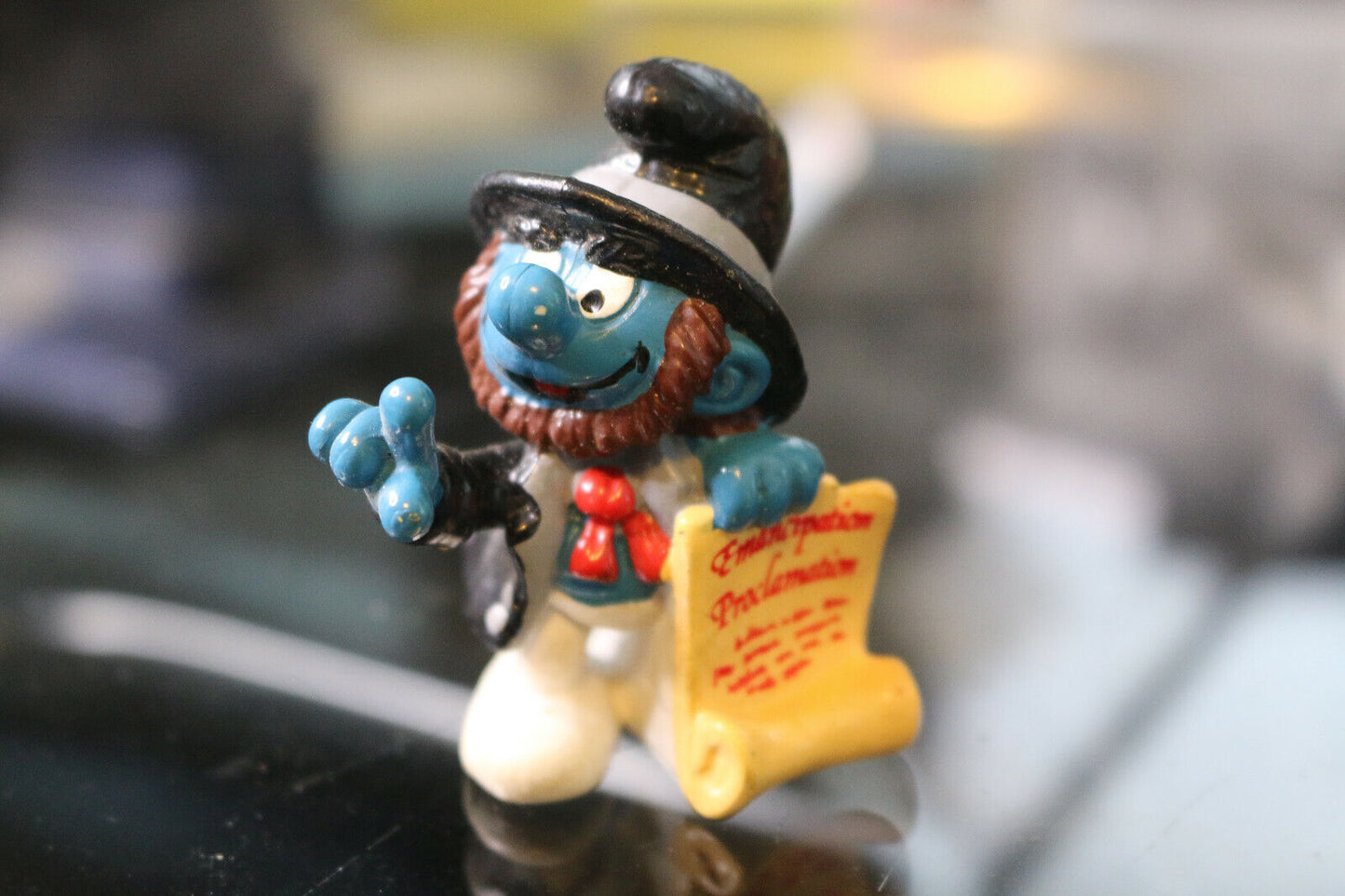 Vintage Toy Smurf 1984 Abraham Lincoln Peyo Schleich Historical Collectible Toy