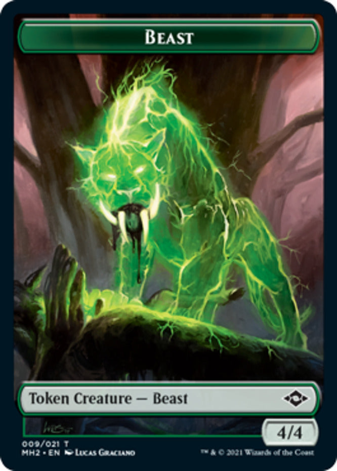 MTG MTG 4x Tokken Magic The Gathering Beast 009/021 card