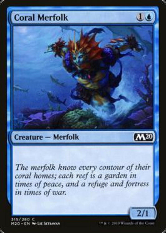 MTG MTG 2x Coral Merfolk Core Set 2020 card Magic The Gathering