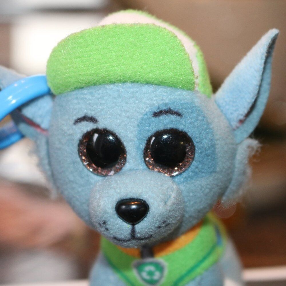 Ty Beanie Boos Rocky Mini 4" Plush Stuffed Keychain Clip For Bag Toy Paw Patrol