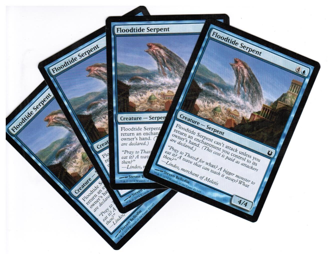 MTG MTG Floodtide Serpent Born of Gods X4 4x Magic the GAthering cards Defender