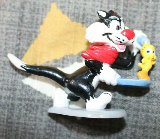 1988 Sylvester Cat and Tweety Bird Toy Figure Warner Brothers Applause 2"inch