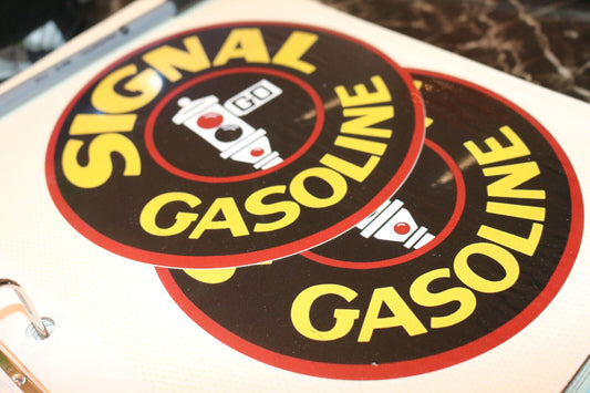 2X 6" Signal Go Gasoline Motor Oil Round Sign Nostalgicwall Decor Sticker 5